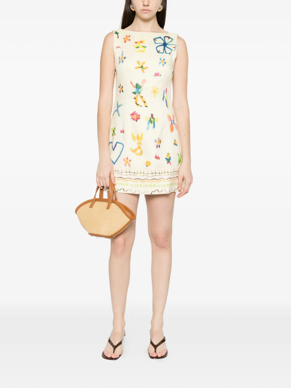 ALEMAIS Sidi floral mini dress - Geel