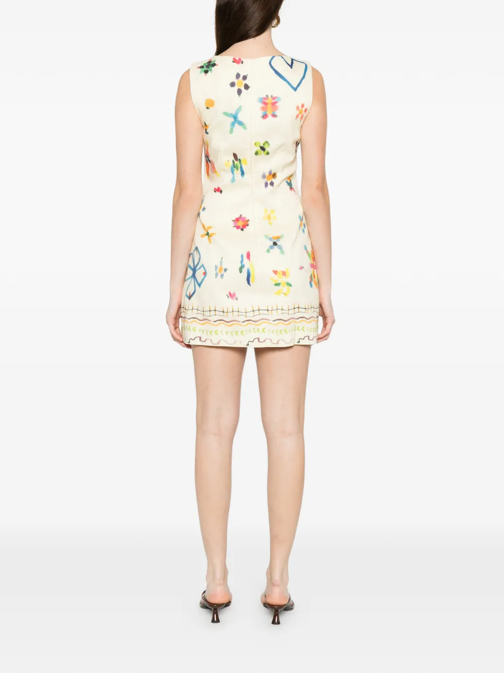 ALEMAIS Sidi mini-jurk met bloemenprint Beige