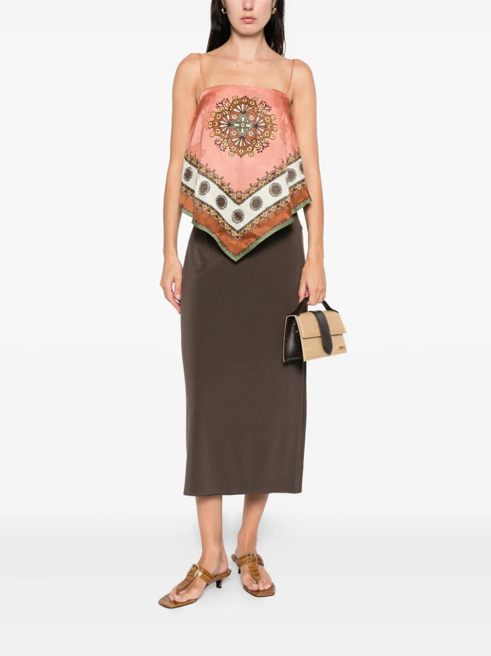 Alemais Contina Scarf Print Top In Pink