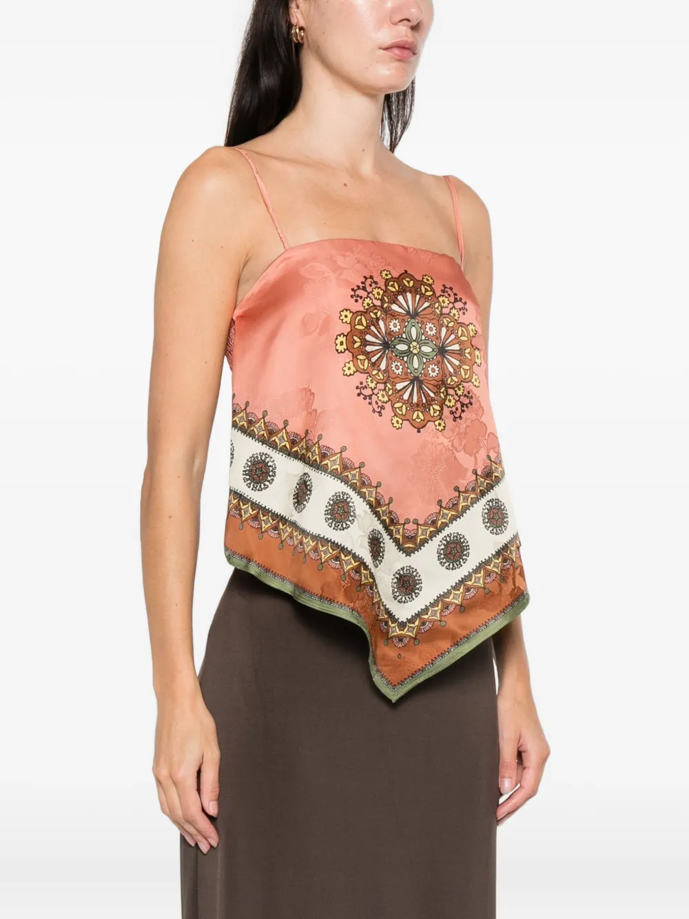 Alemais Contina Scarf Print Top In Pink