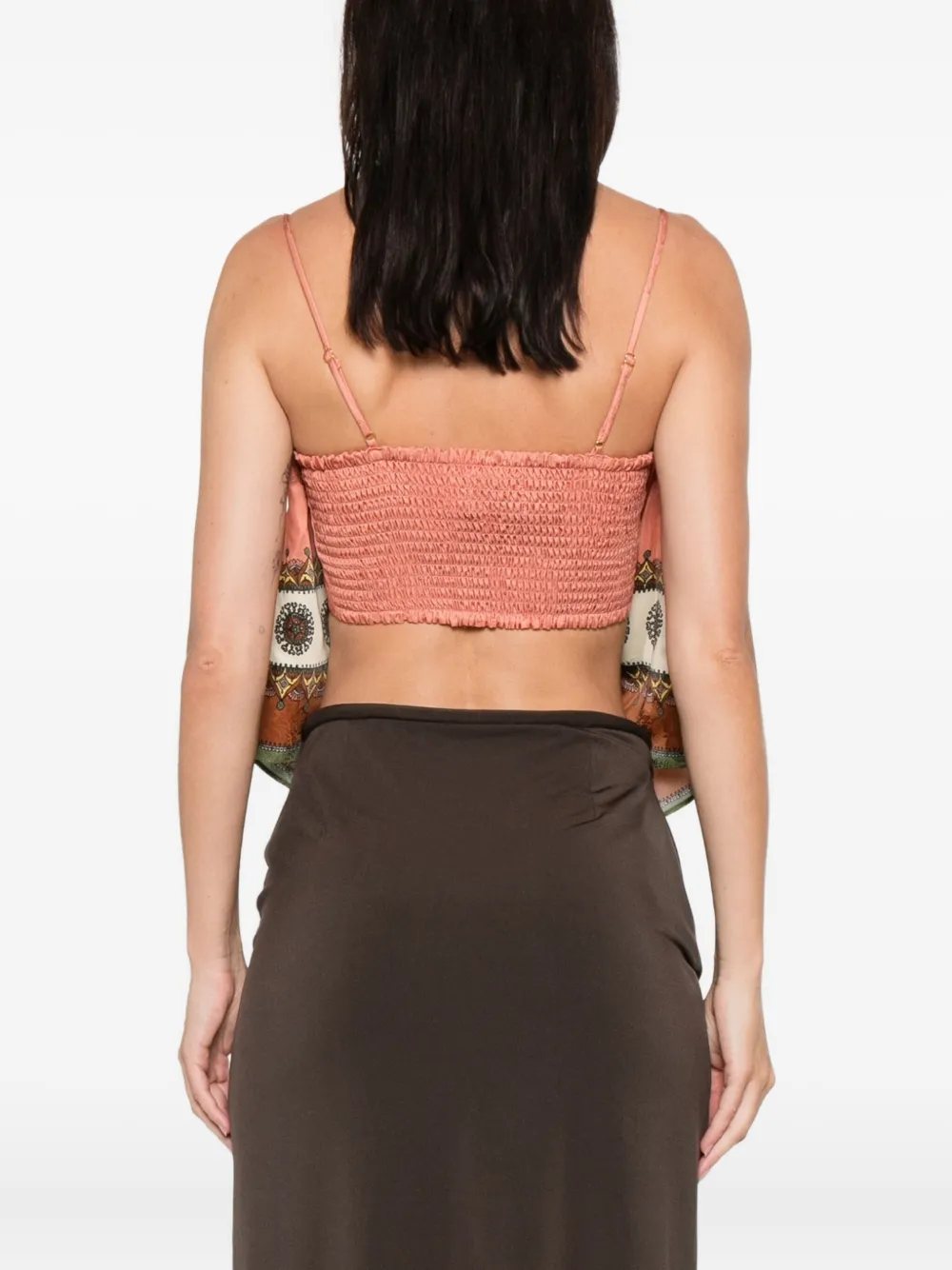 Alemais Contina Scarf Print Top In Pink