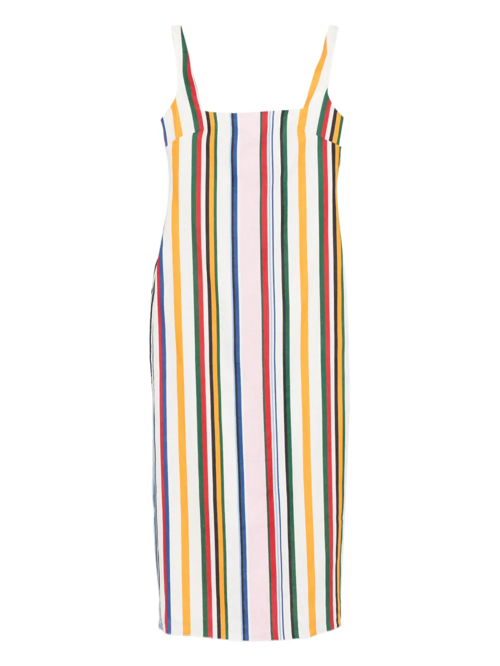 Cala de la Cruz Amaranta square-neck striped midi dress - Rosa