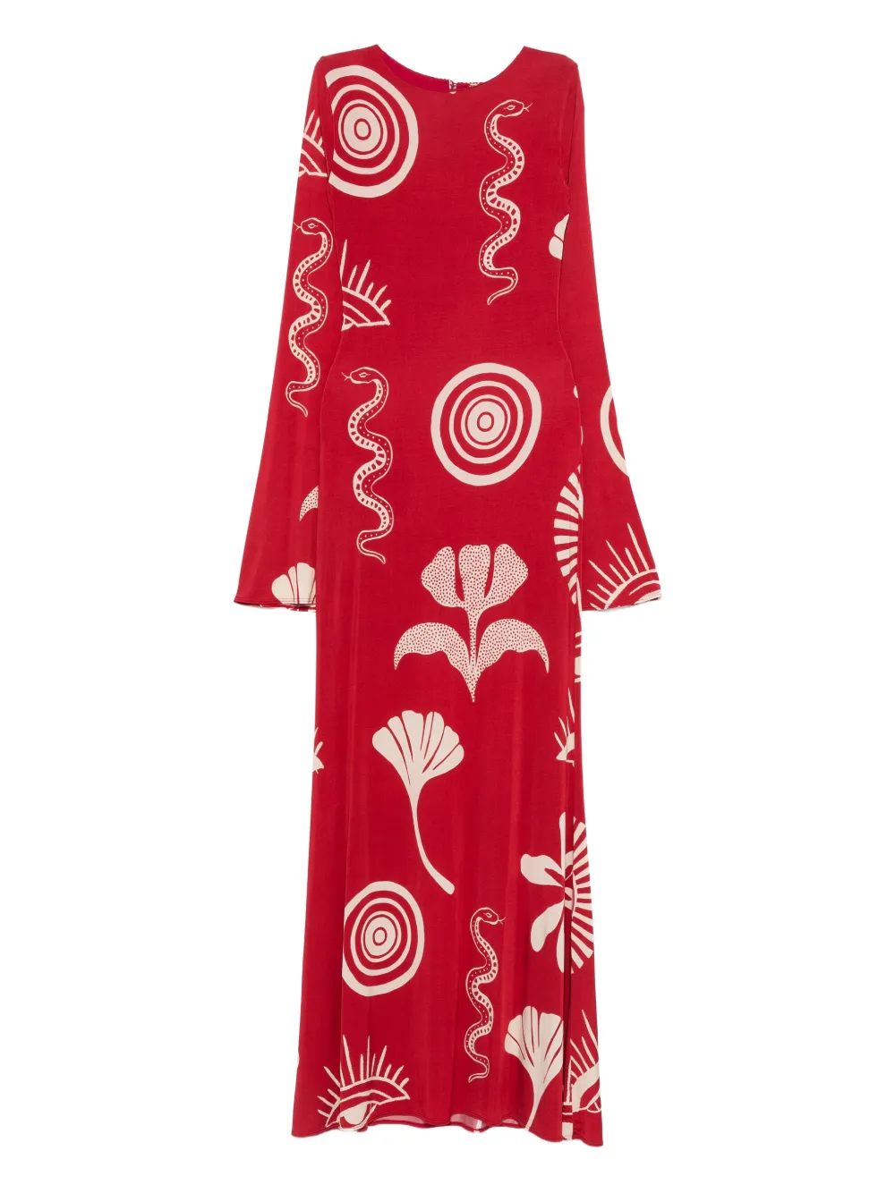 Cala de la Cruz Amay snake graphic-print maxi dress - Rosso