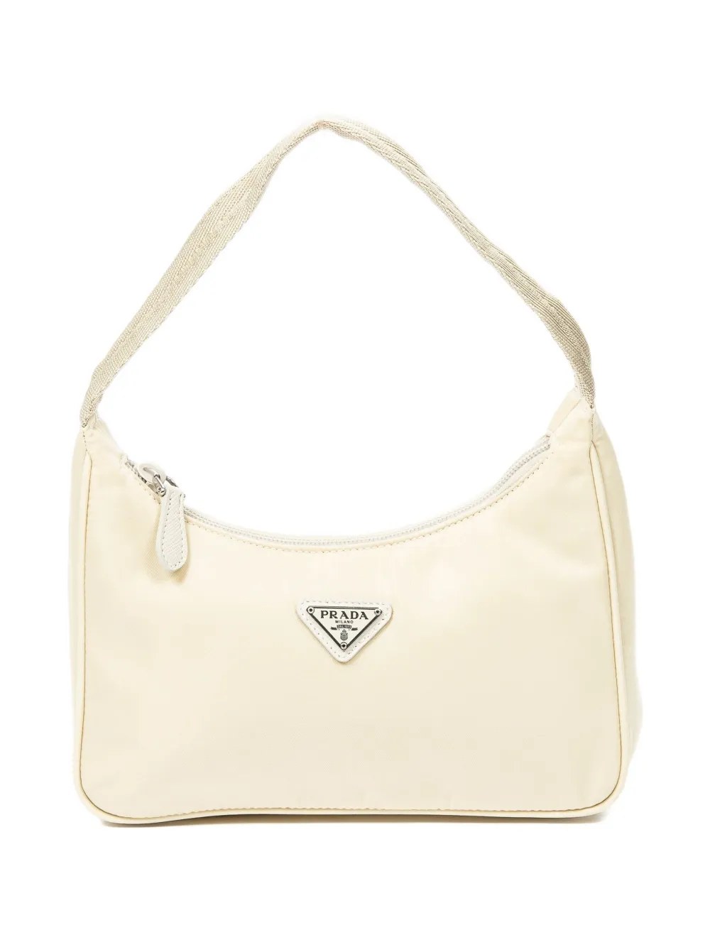 Prada Pre-Owned Borsa a spalla con placca logo - Bianco