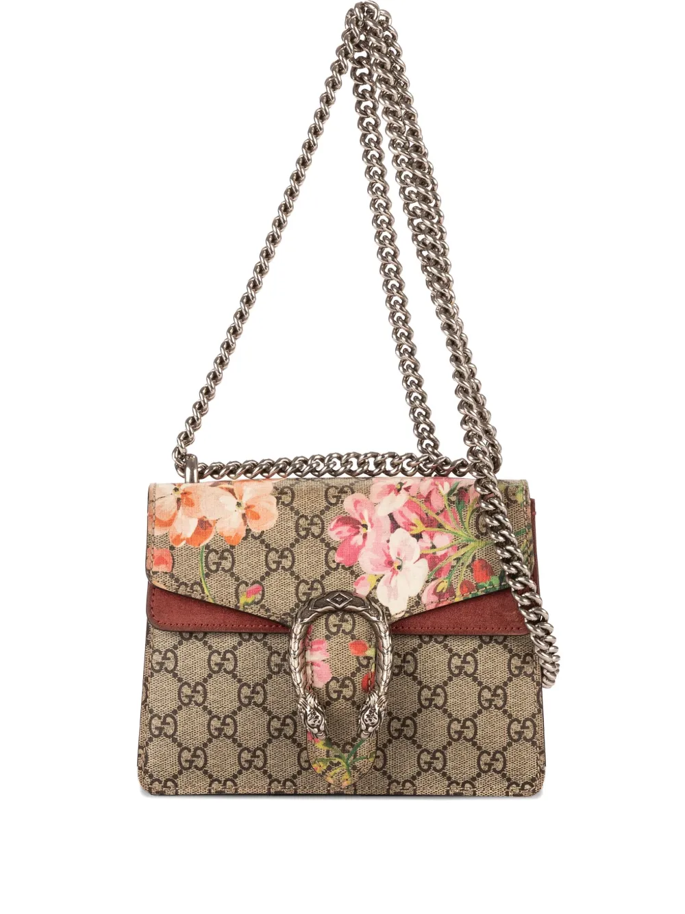 Gucci Pre-Owned Borsa a fiori con catena - Marrone