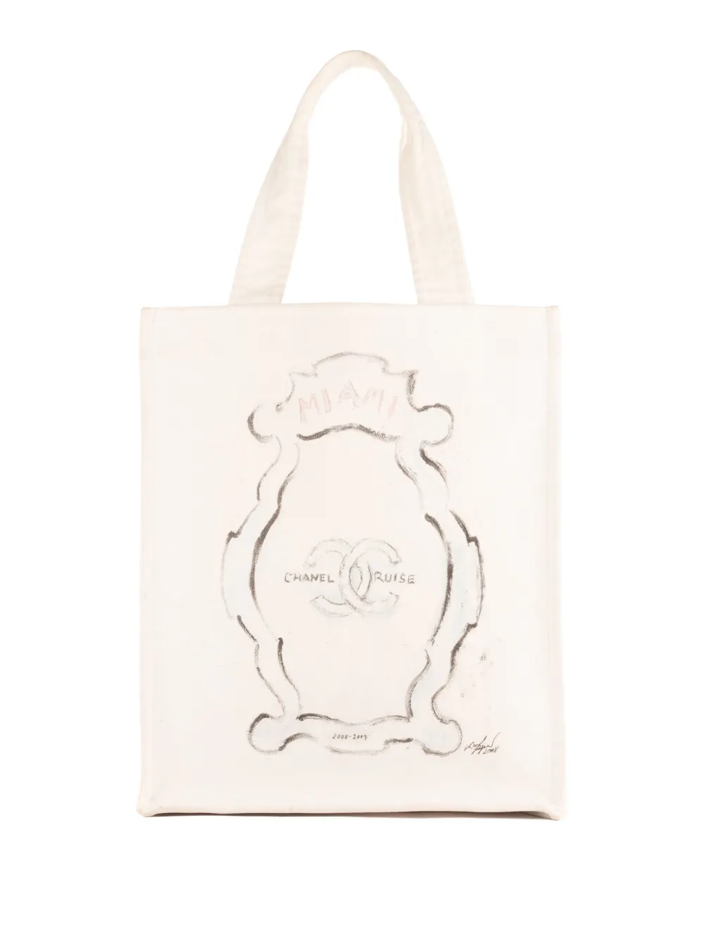 CHANEL Pre-Owned Borsa tote con stampa - Bianco