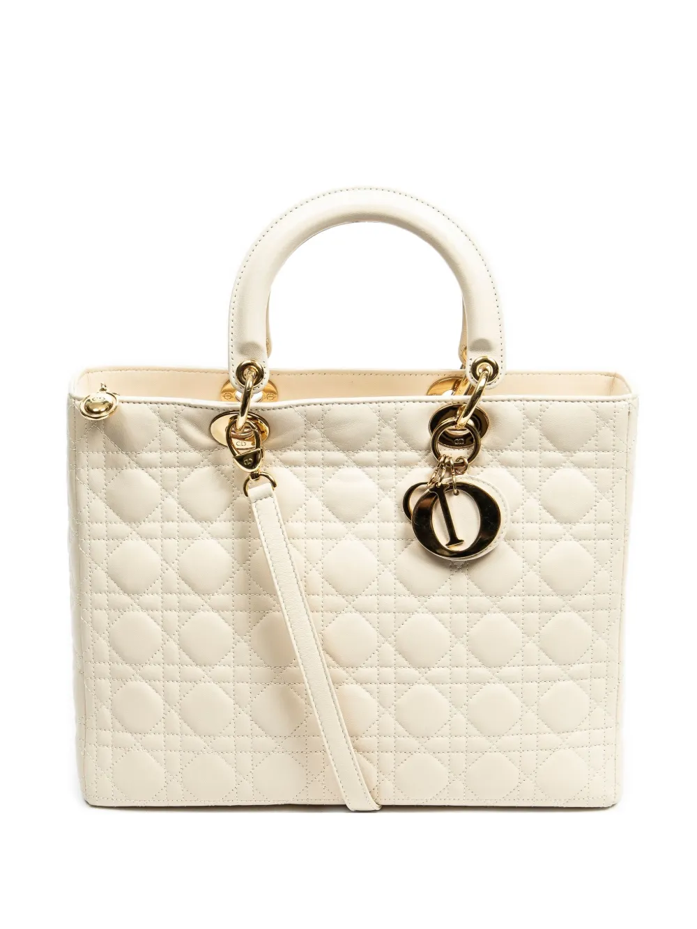 Christian Dior Pre-Owned Borsa a mano Lady Dior con motivo Cannage 2000 - Toni neutri