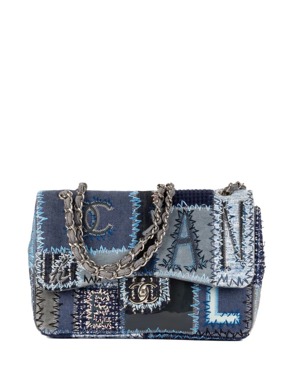 CHANEL Pre-Owned Borsa a spalla con design patchwork - Blu