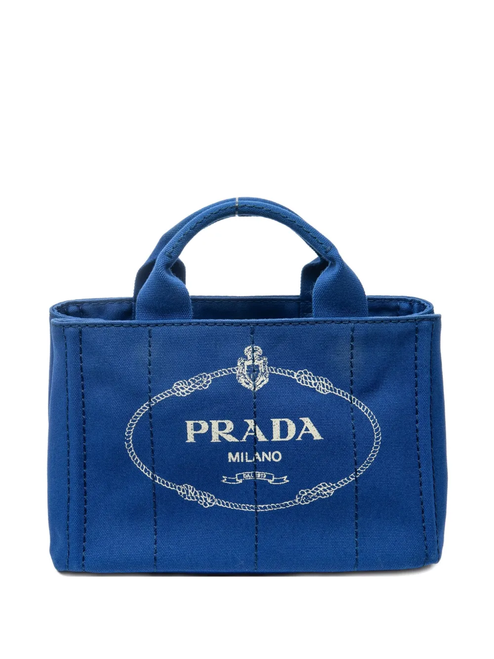 Prada Pre-Owned Handtasche mit Logo-Print - Blau