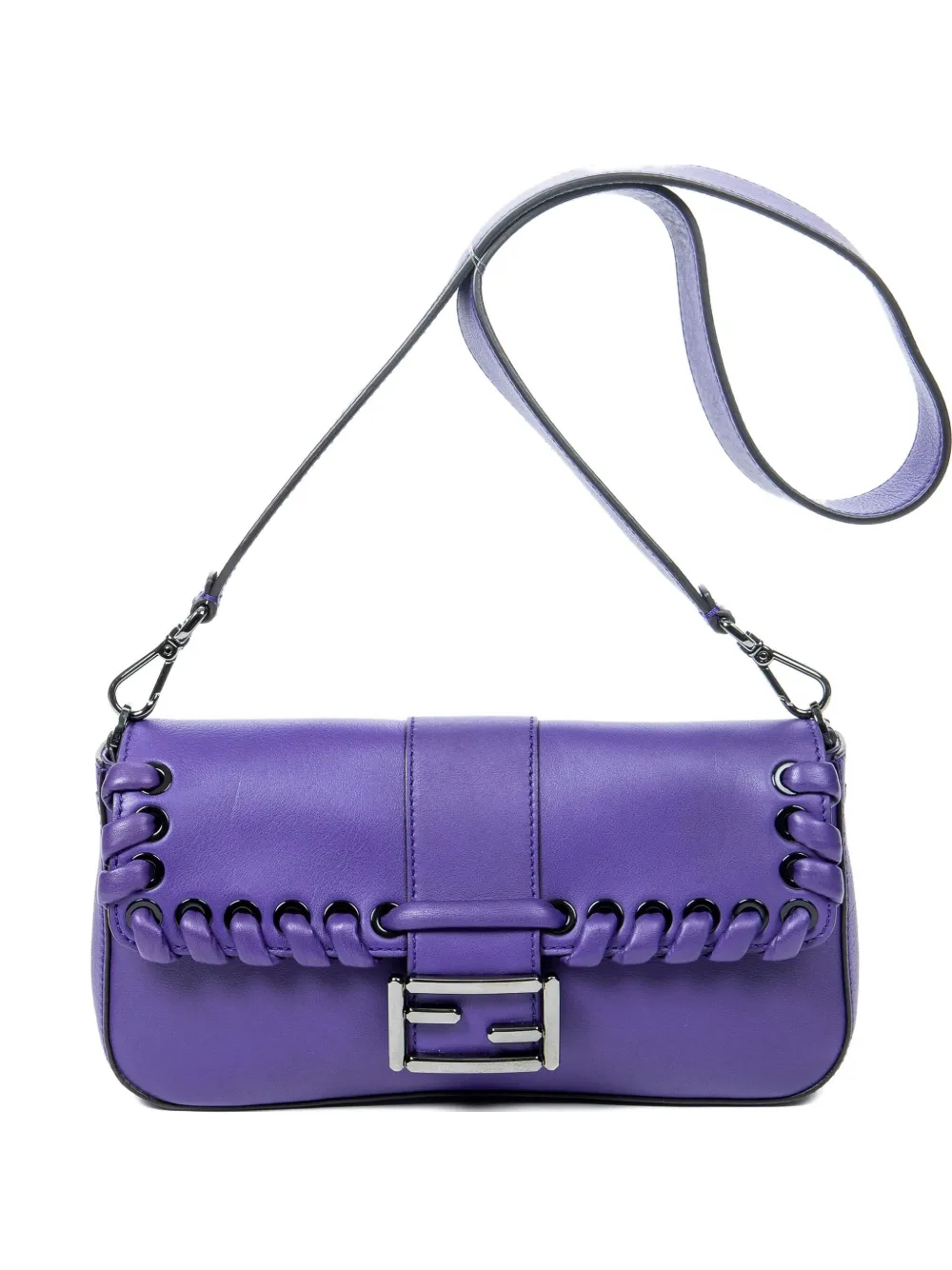Fendi Pre-Owned Borsa a spalla con dettaglio intrecciato anni 2000 - Viola
