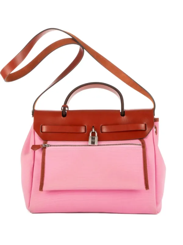 Hermès Pre-owned 2000s Leather-trimmed Shoulder Bag in Pink
