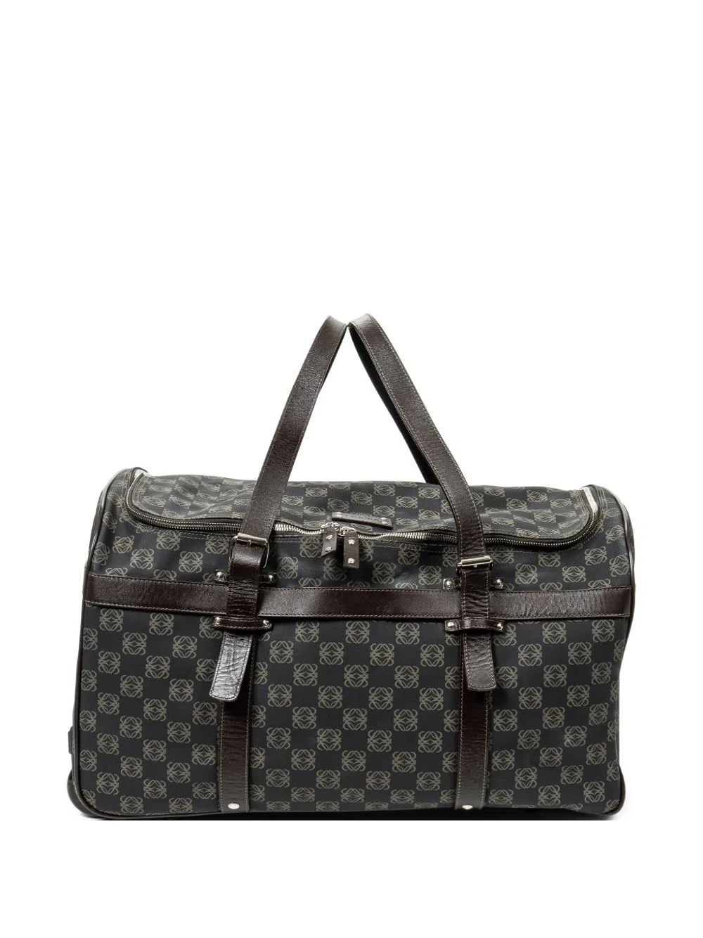 Loewe Pre-Owned Anagram-print duffel bag - Black