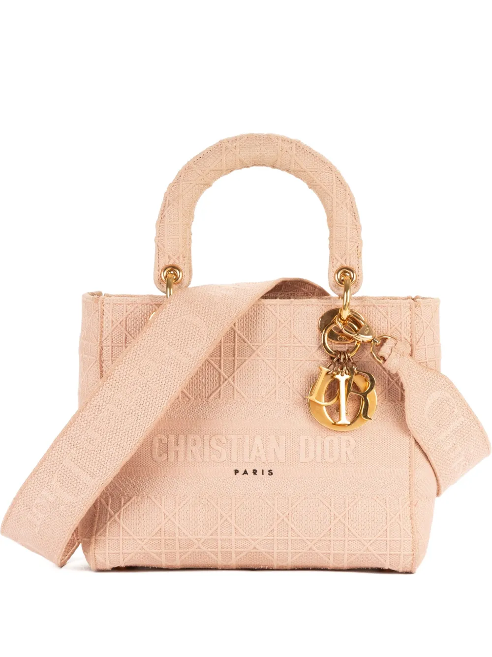 Christian Dior Pre-Owned Borsa a mano Cannage con ricamo 2020 - Rosa