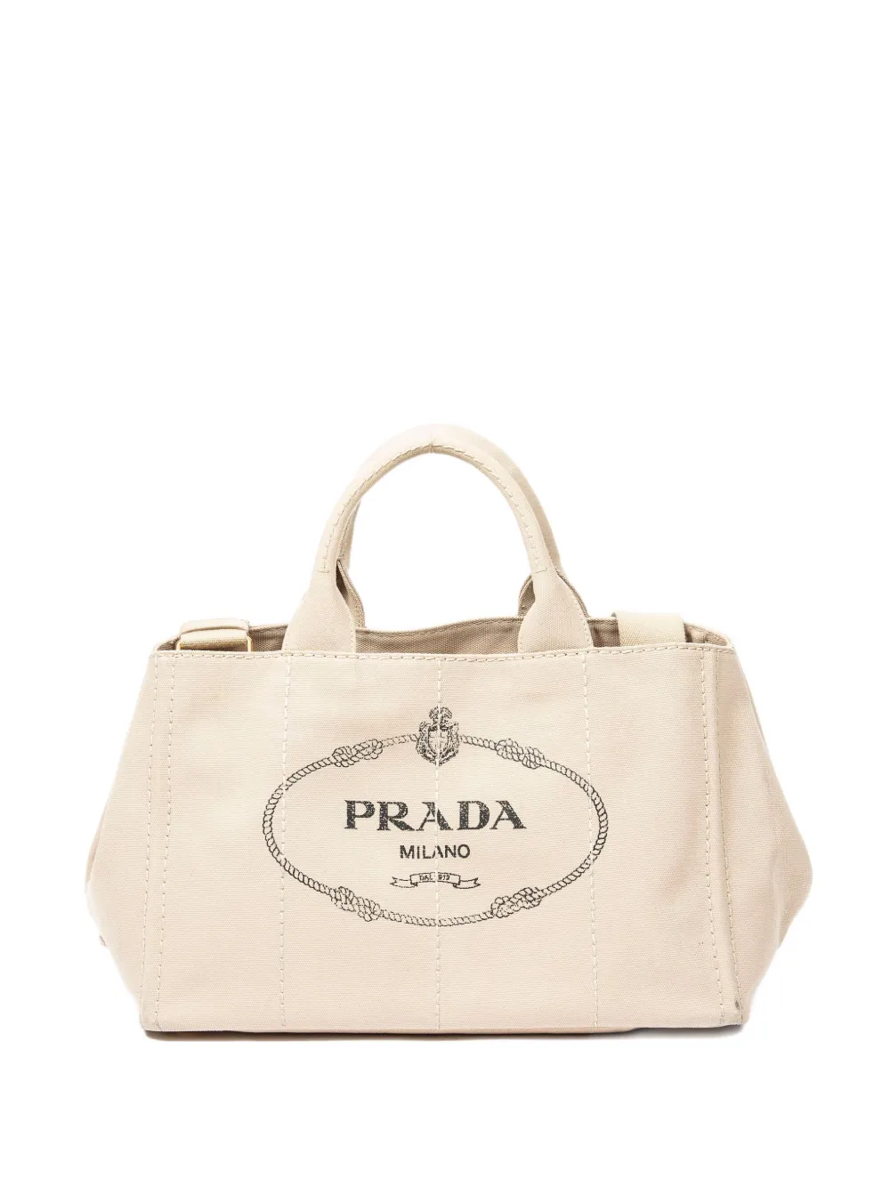 Prada Pre-Owned Handtasche mit Logo-Print - Nude