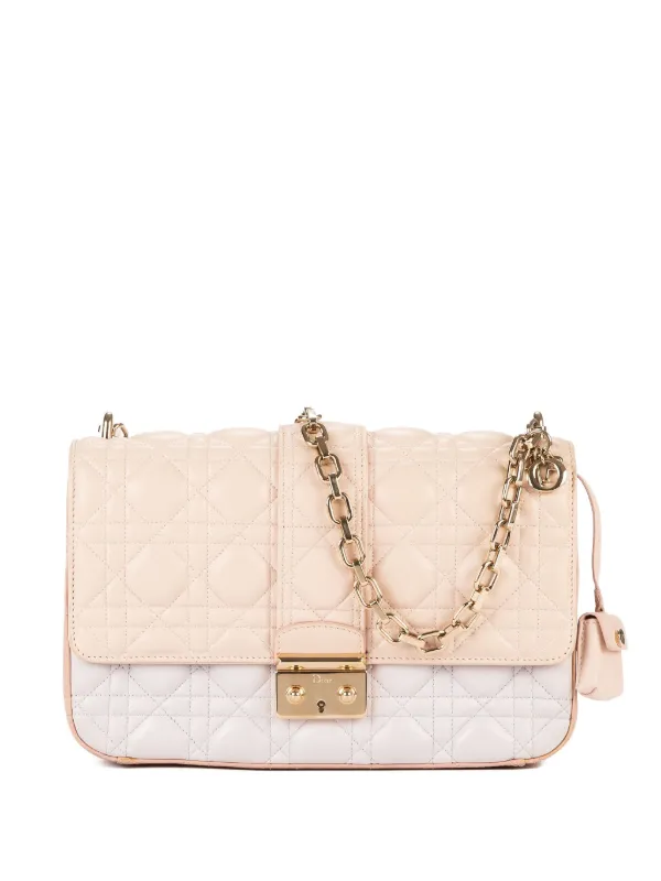 Dior Pre-owned Quilted-pattern Chain-strap Shoulder Bag in Neutrals