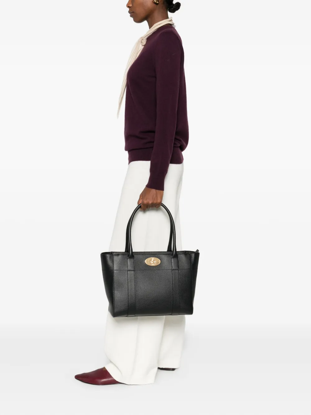 Mulberry small Bayswater 9 to 5 leather shoulder bag - Zwart