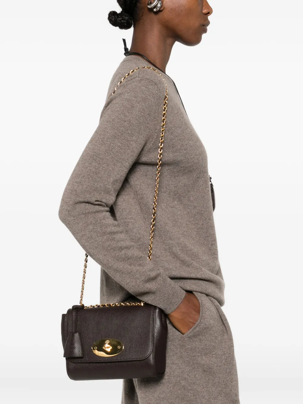 Mulberry Lily leren schoudertas - Bruin