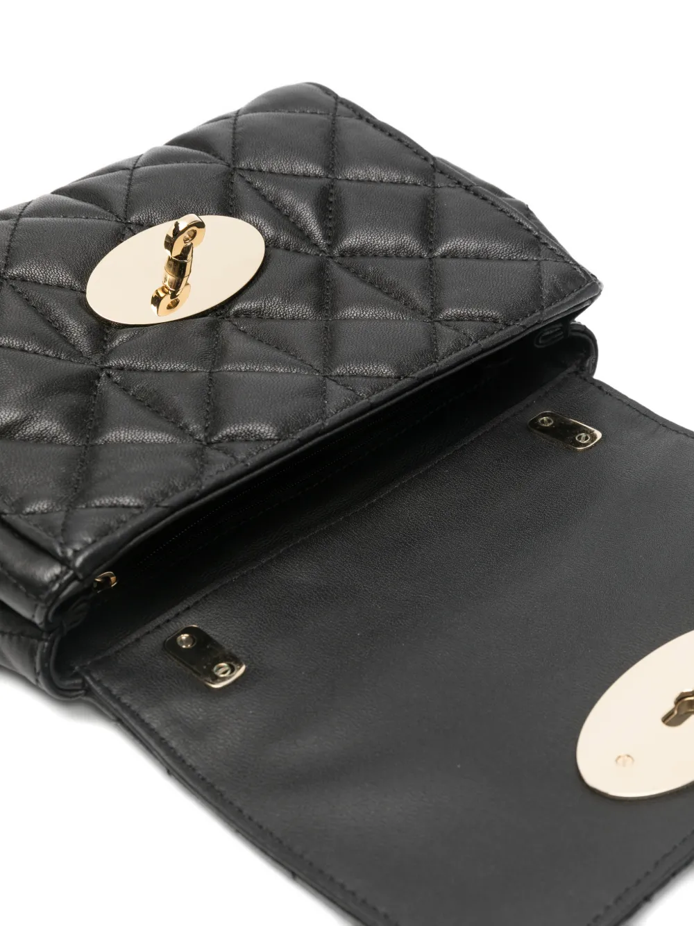 Mulberry Lily Quilted Shoulder Bag In Black