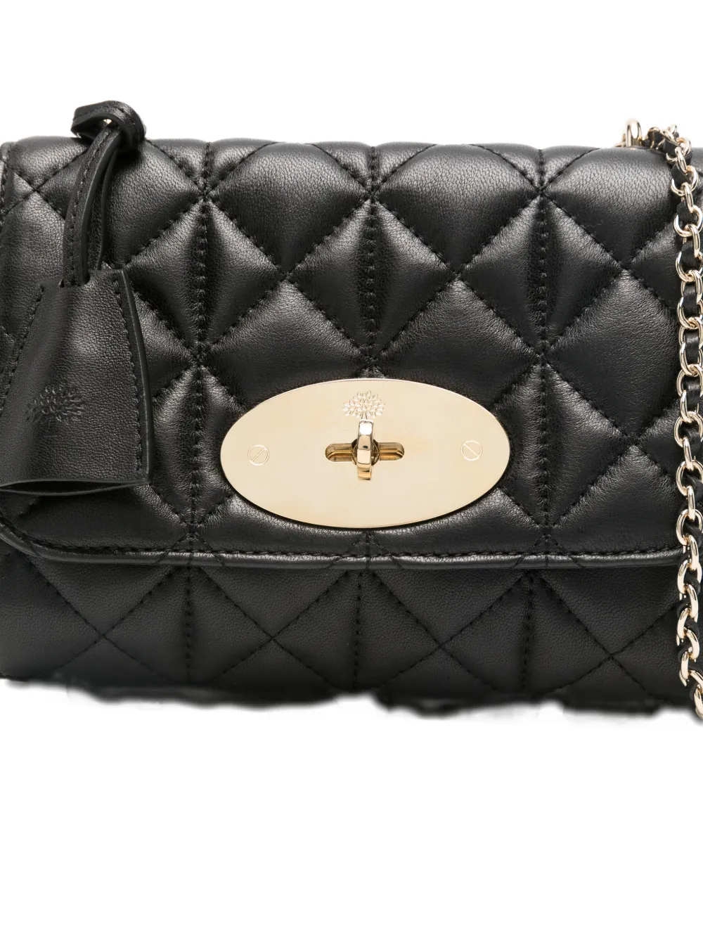 Mulberry Lily Quilted Shoulder Bag In Black