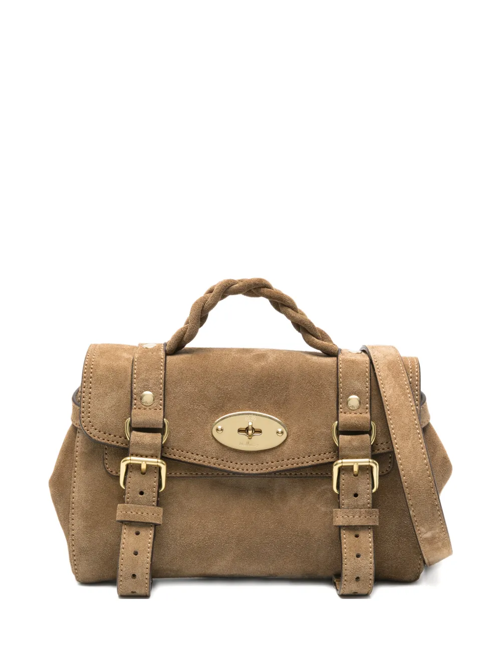 Mulberry Mini Alexa Braided-handle Tote Bag In Brown