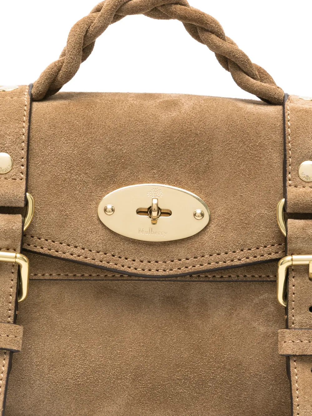 Mulberry Mini Alexa Braided-handle Tote Bag In Brown