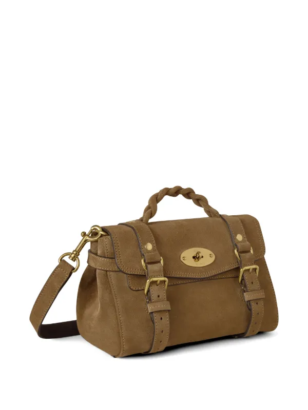 Mulberry Mini Alexa braided-handle Tote Bag | Brown | FARFETCH