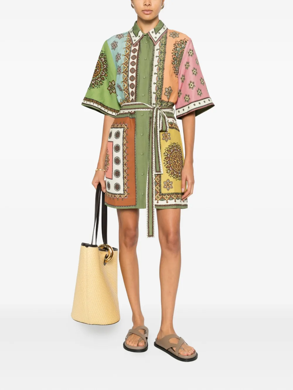 ALEMAIS Contina printed mini dress - Groen