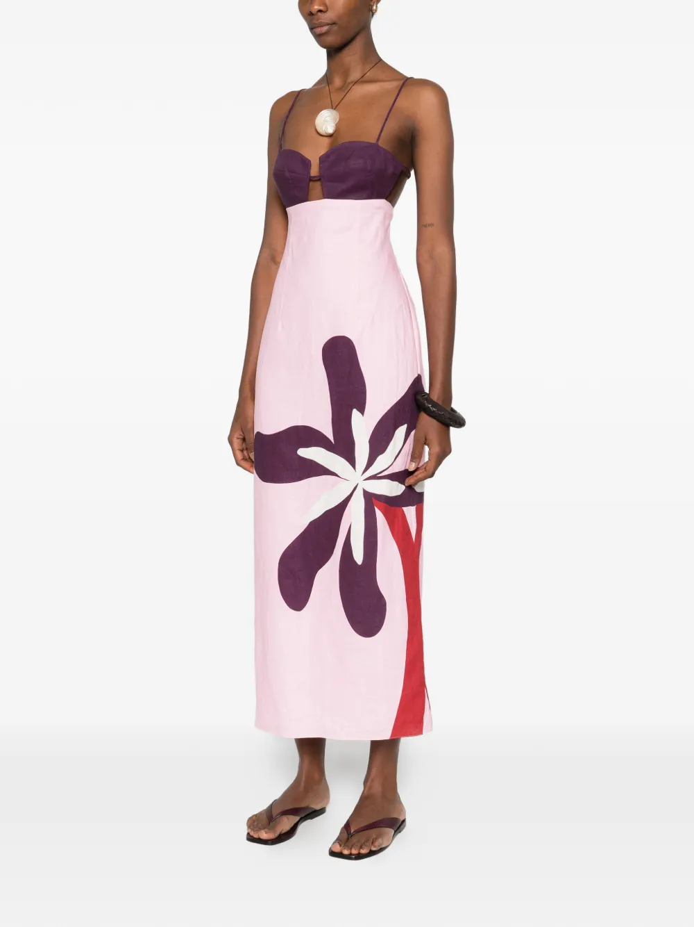 Cala de la Cruz Firenze jurk met bloemenprint Roze
