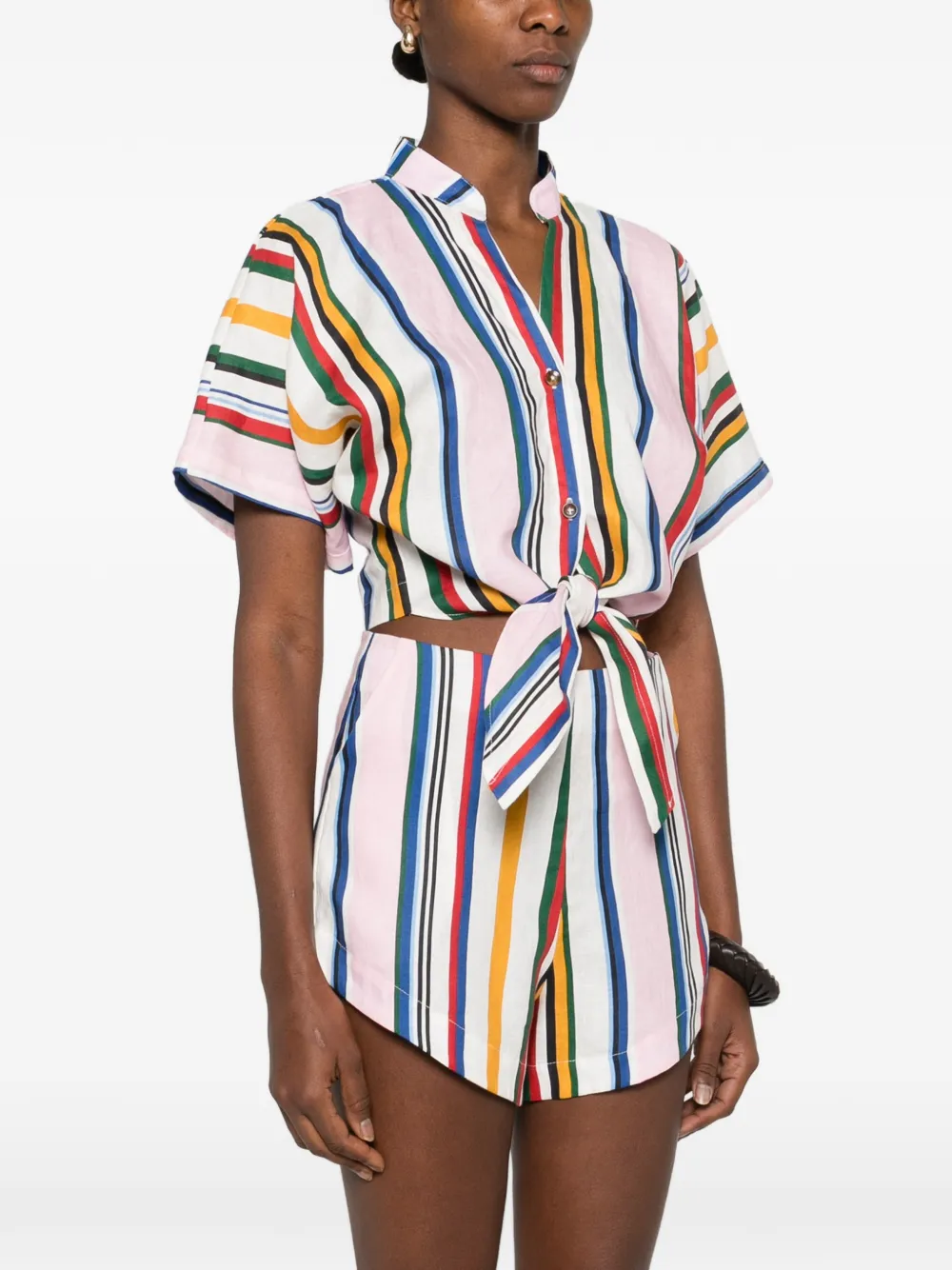  Cala De La Cruz Striped Blouse - White 