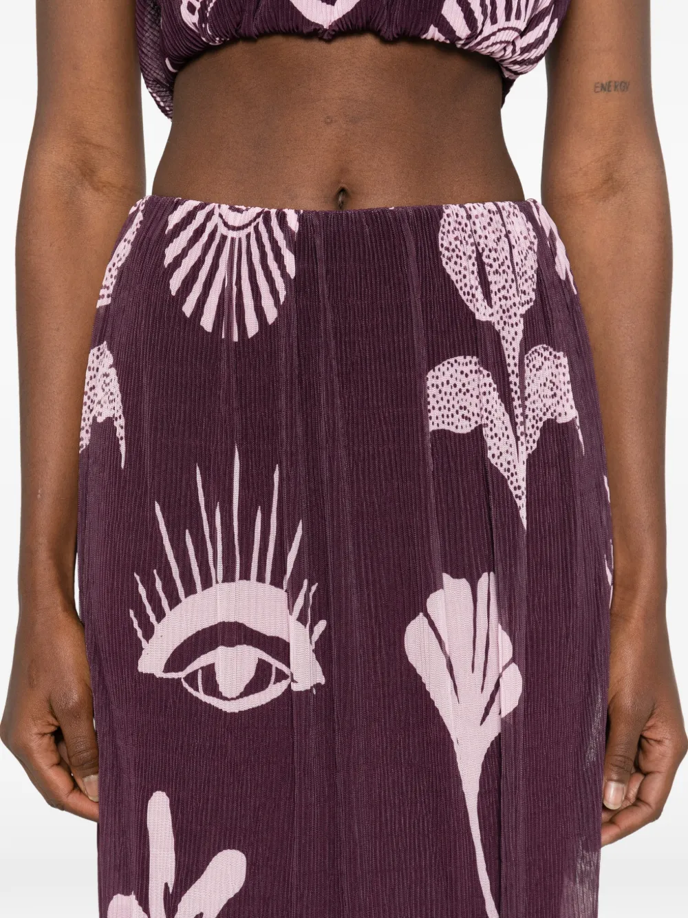 Cala de la Cruz Vela high-waist maxi-rok Paars