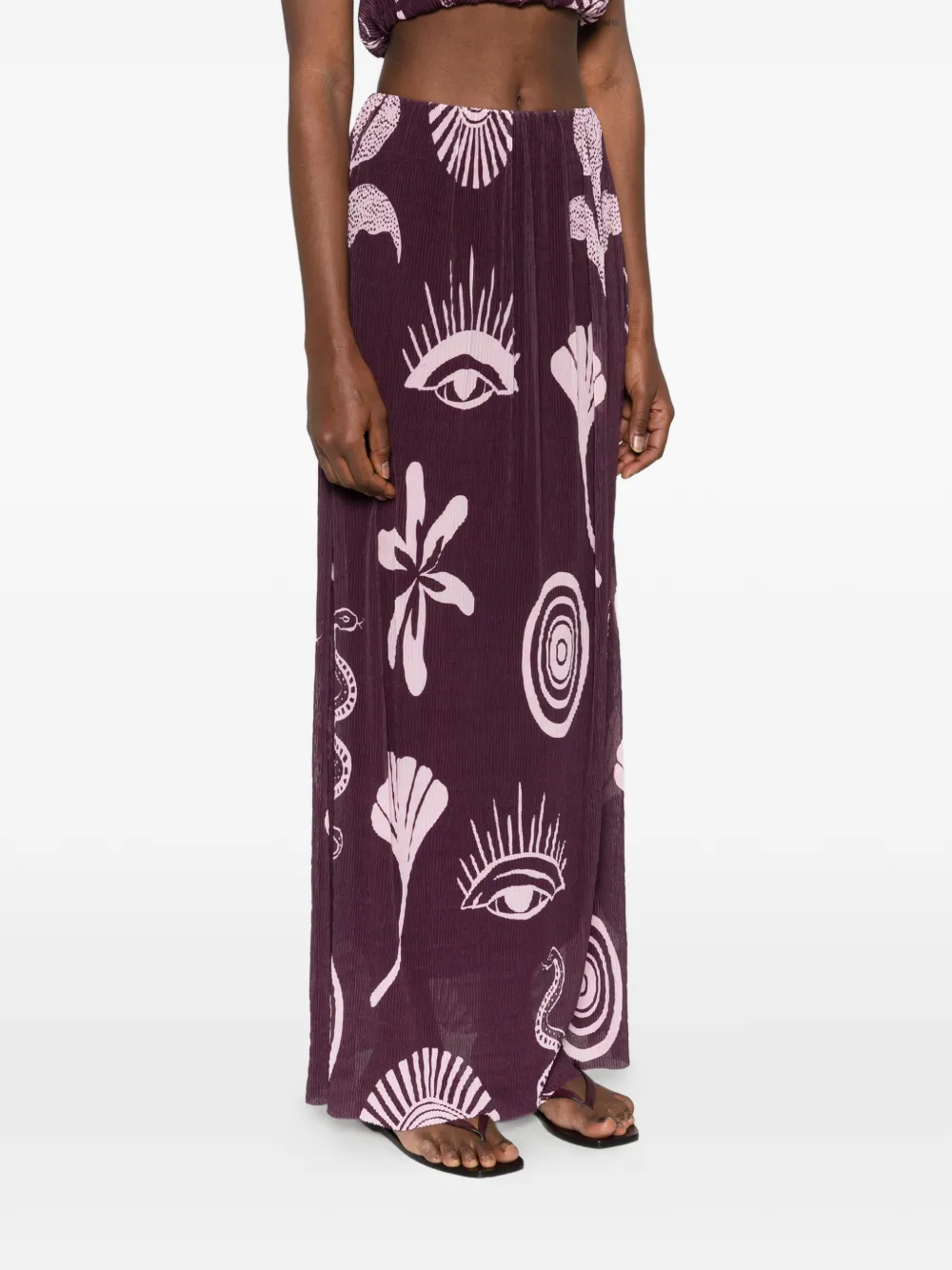 Cala de la Cruz Vela high-waist maxi-rok Paars
