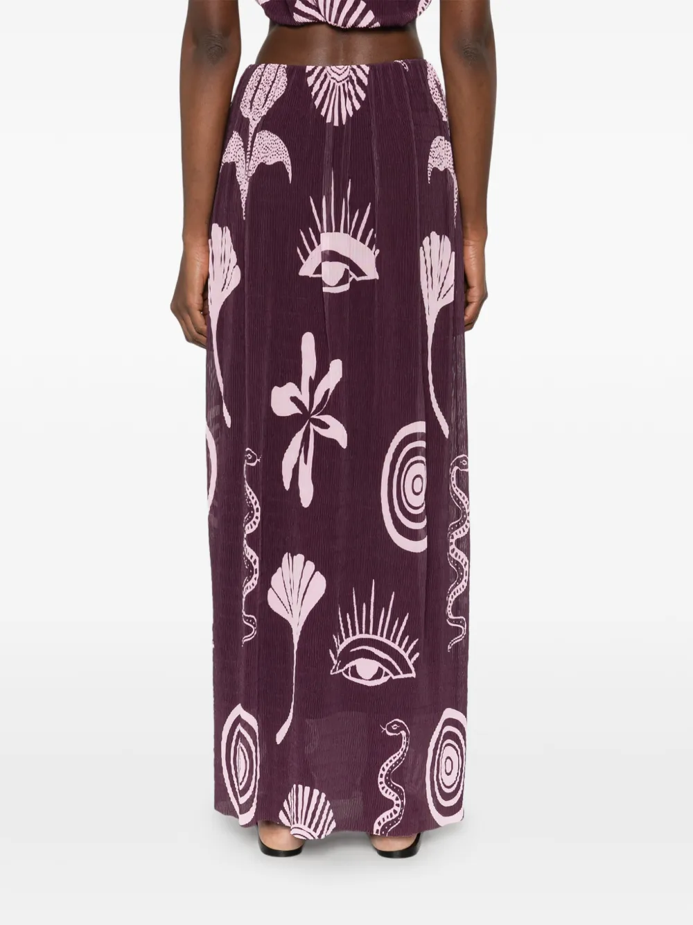 Cala de la Cruz Vela high-waist maxi-rok Paars
