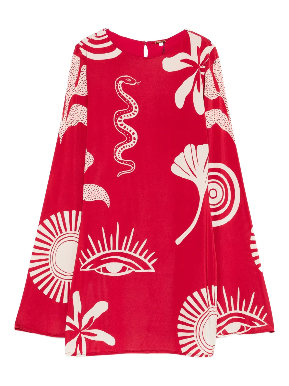 Cala de la Cruz Misha long-sleeved mini dress - Rosso