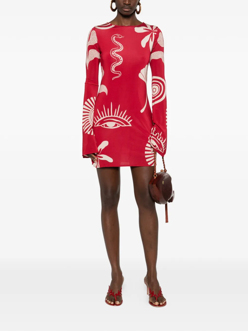 Cala de la Cruz Misha long-sleeved mini dress - Rood