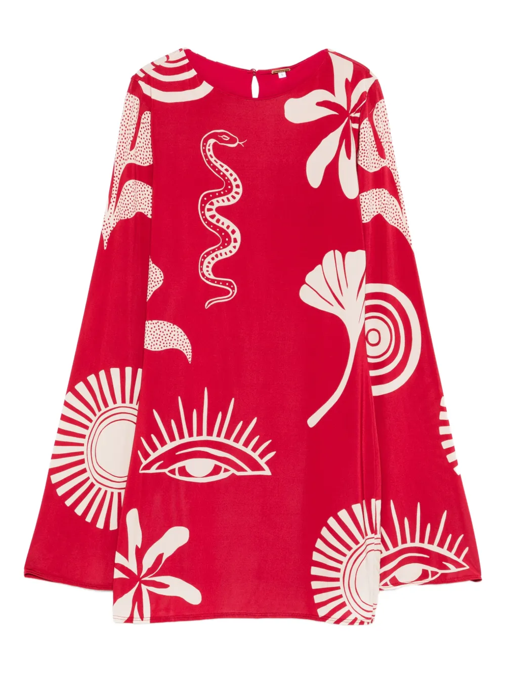 Cala de la Cruz Misha long-sleeved mini dress - Rosso