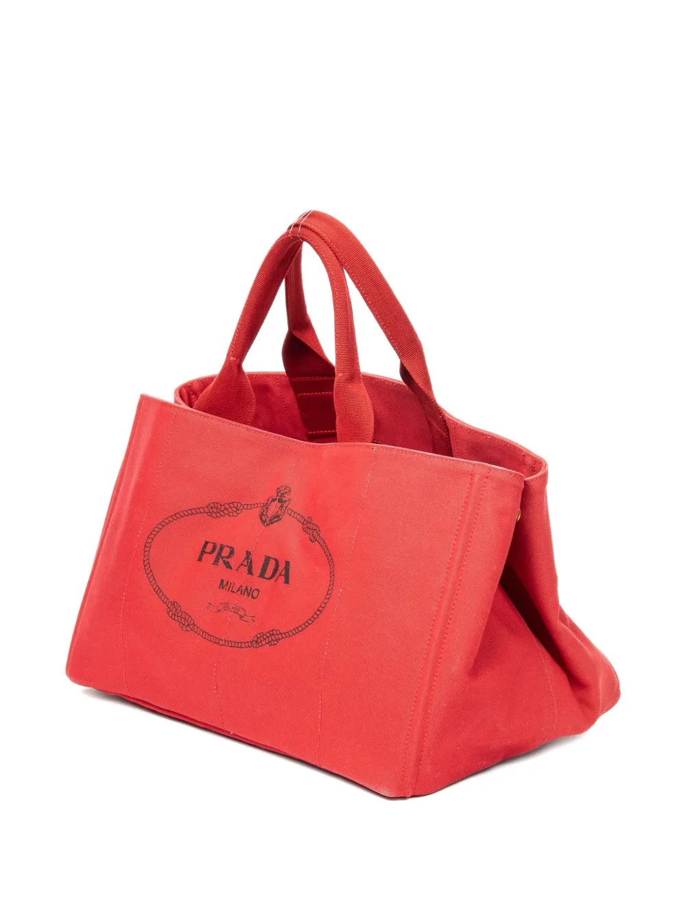 Prada Pre-owned Logo-print Tote Bag in Red, view 3