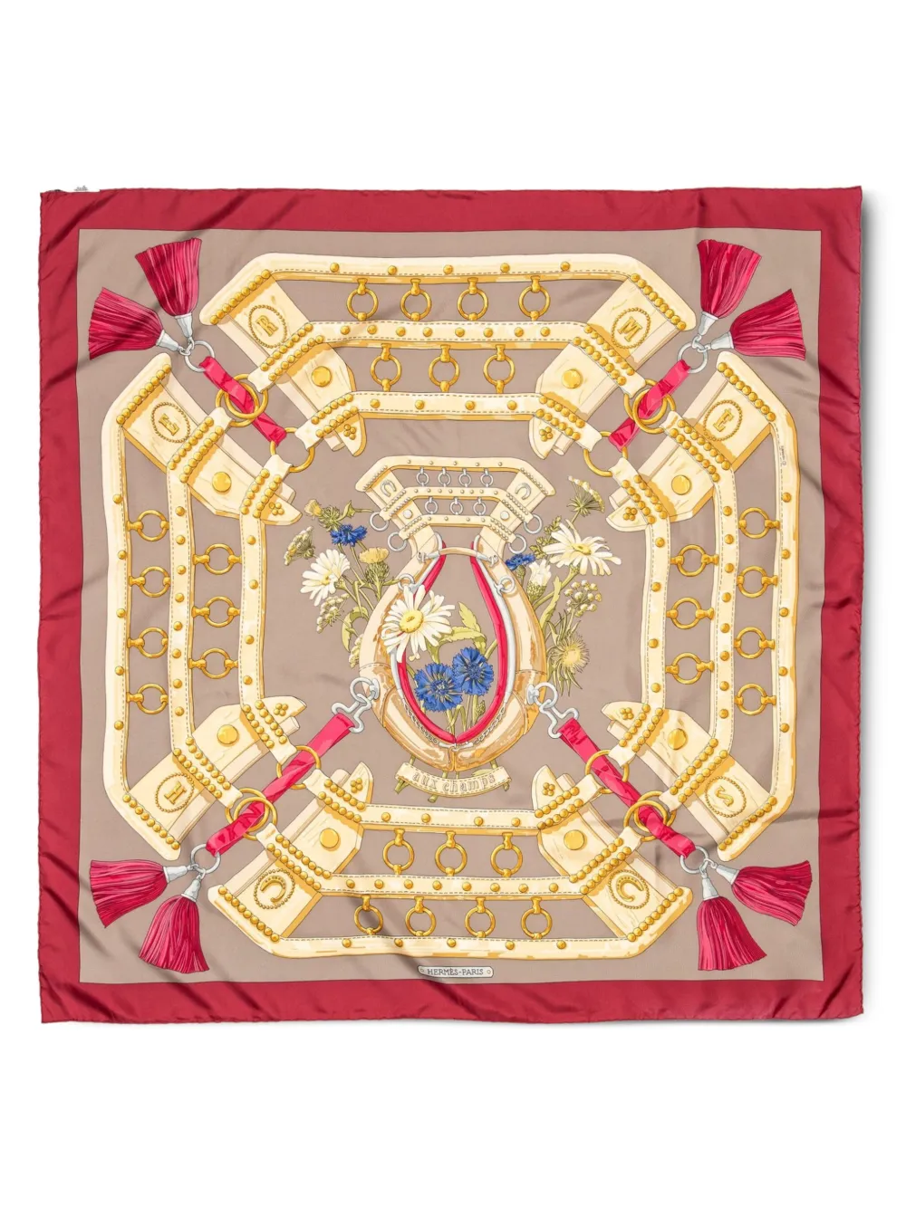 Hermès Pre-Owned graphic-print scarf | Red | Image 1