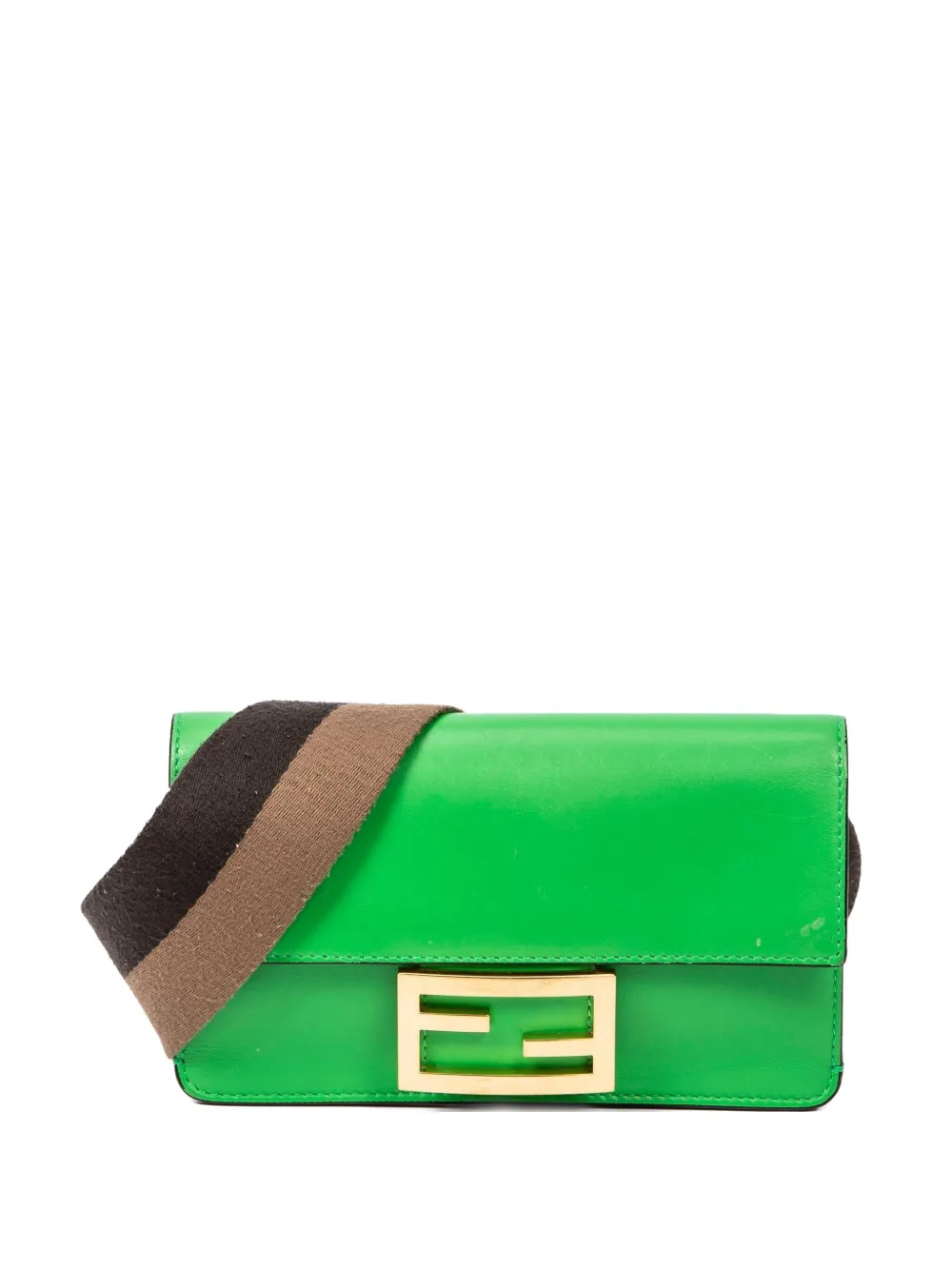 Fendi Pre-Owned Borsa a spalla con placca logo - Verde