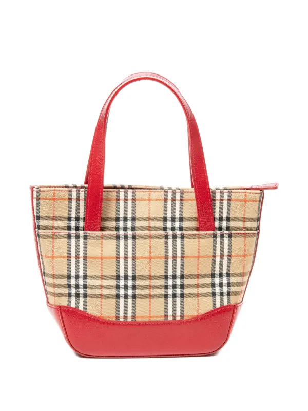 Burberry Pre-Owned チェック トートバッグ | ニュートラル | FARFETCH JP