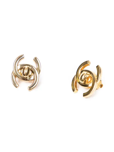CHANEL Pre-Owned 1990 CC clip earrings