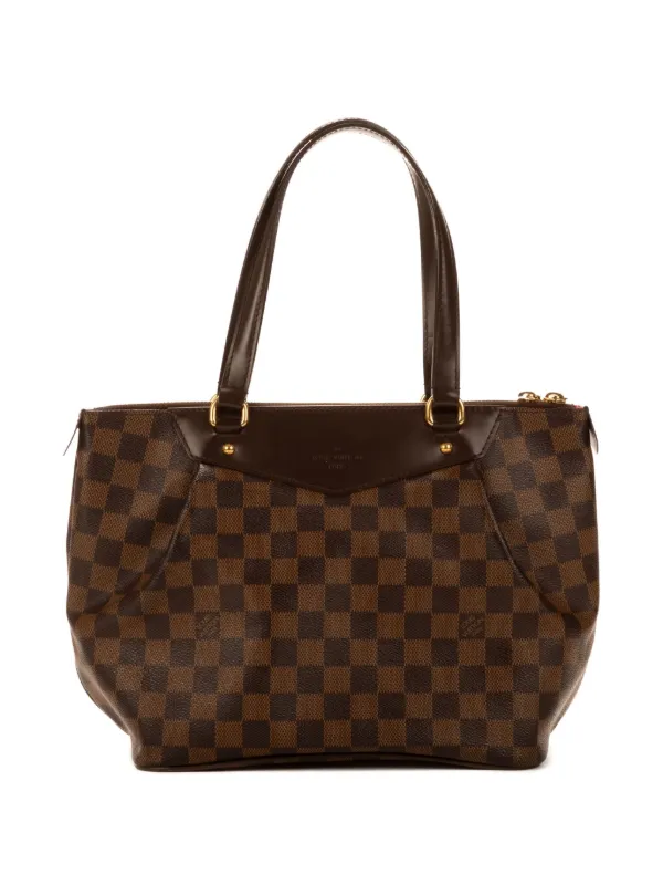Louis Vuitton Pre-Owned 2000s Damier Azur top-handle Bag | Brown