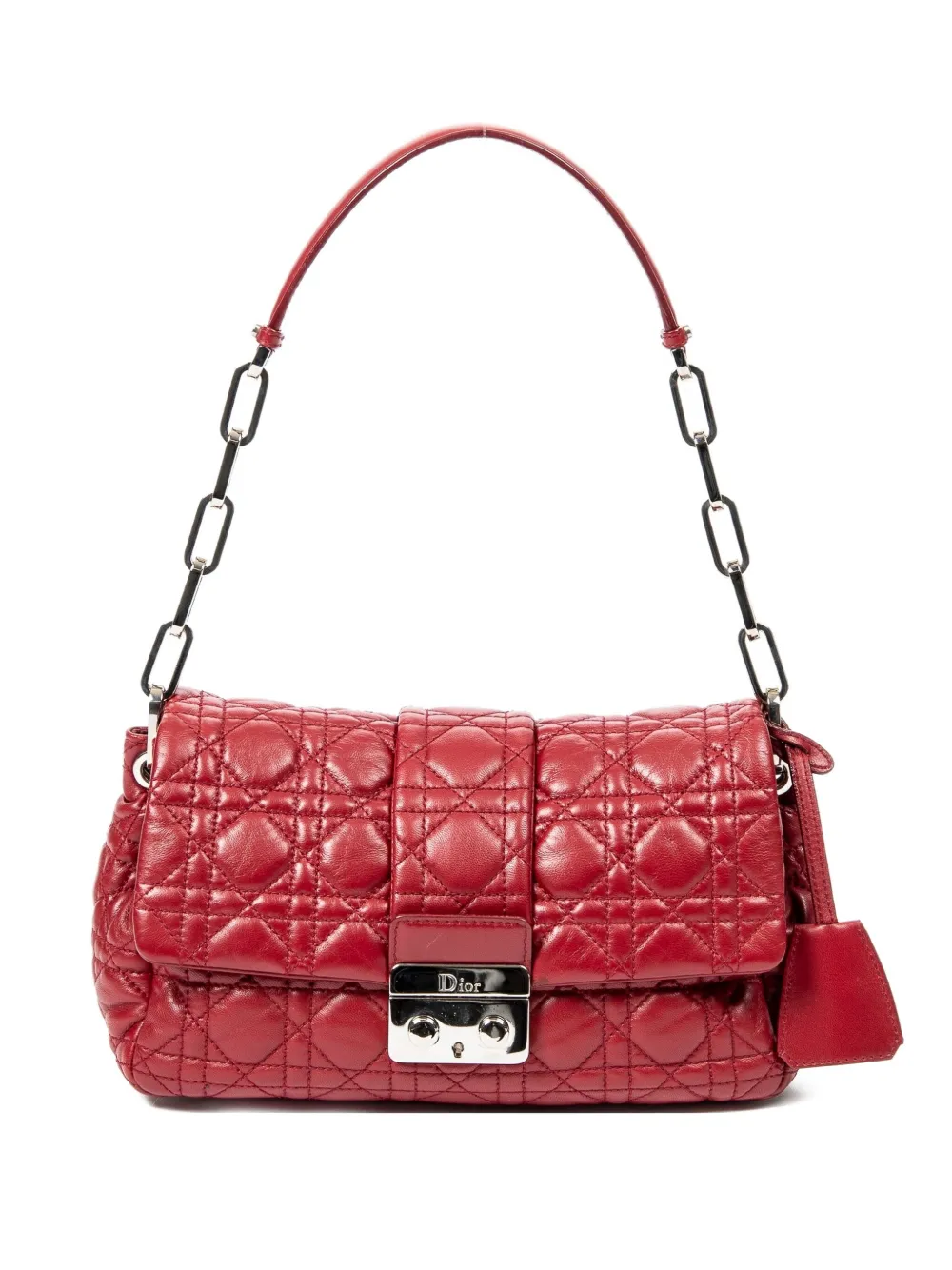 Christian Dior Pre-Owned Borsa a spalla Cannage con patta - Rosso