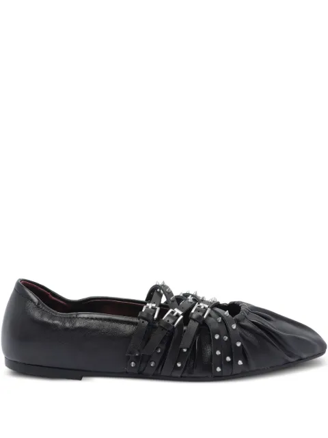Ash Brendah buckle-strap studded ballet flats