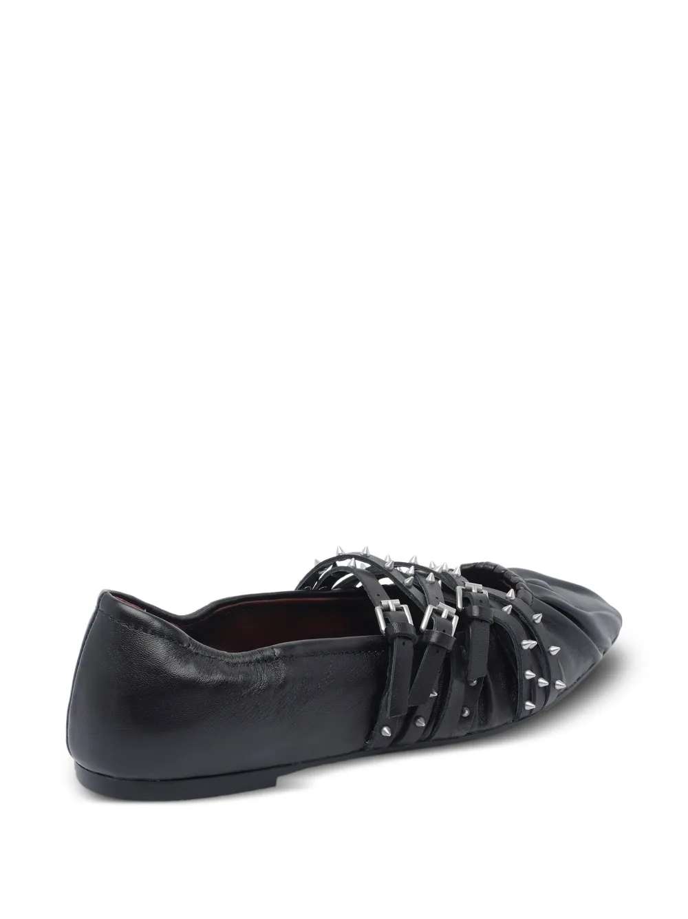 Ash Brendah ballerina's met gespbandje en studs Zwart