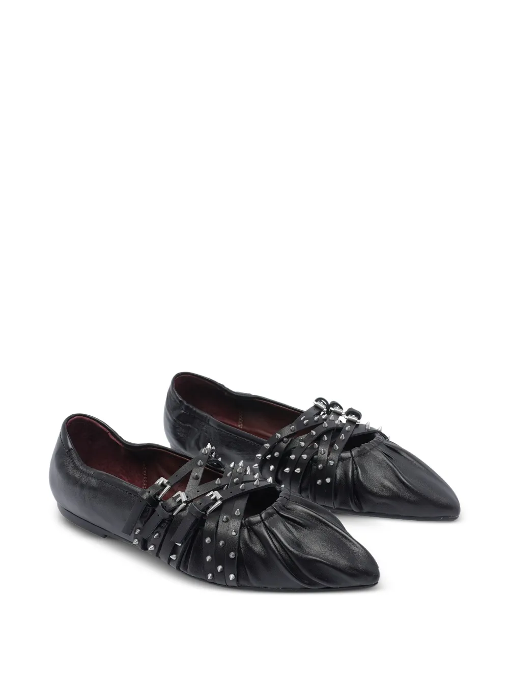 Ash Brendah buckle-strap studded ballet flats | Image 2
