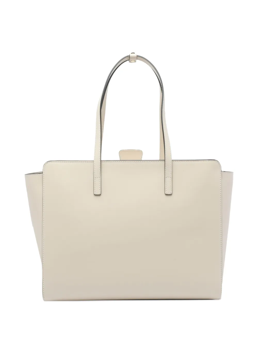 HIDESINS large Flap leather tote bag - Wit
