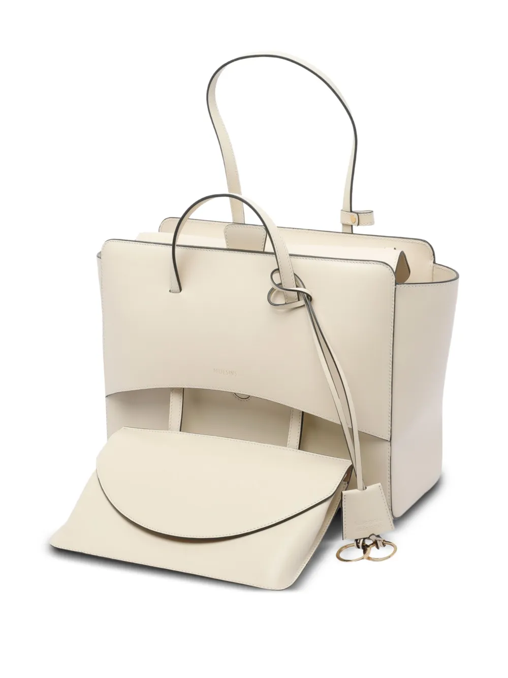 HIDESINS Grote Flap leren shopper Wit