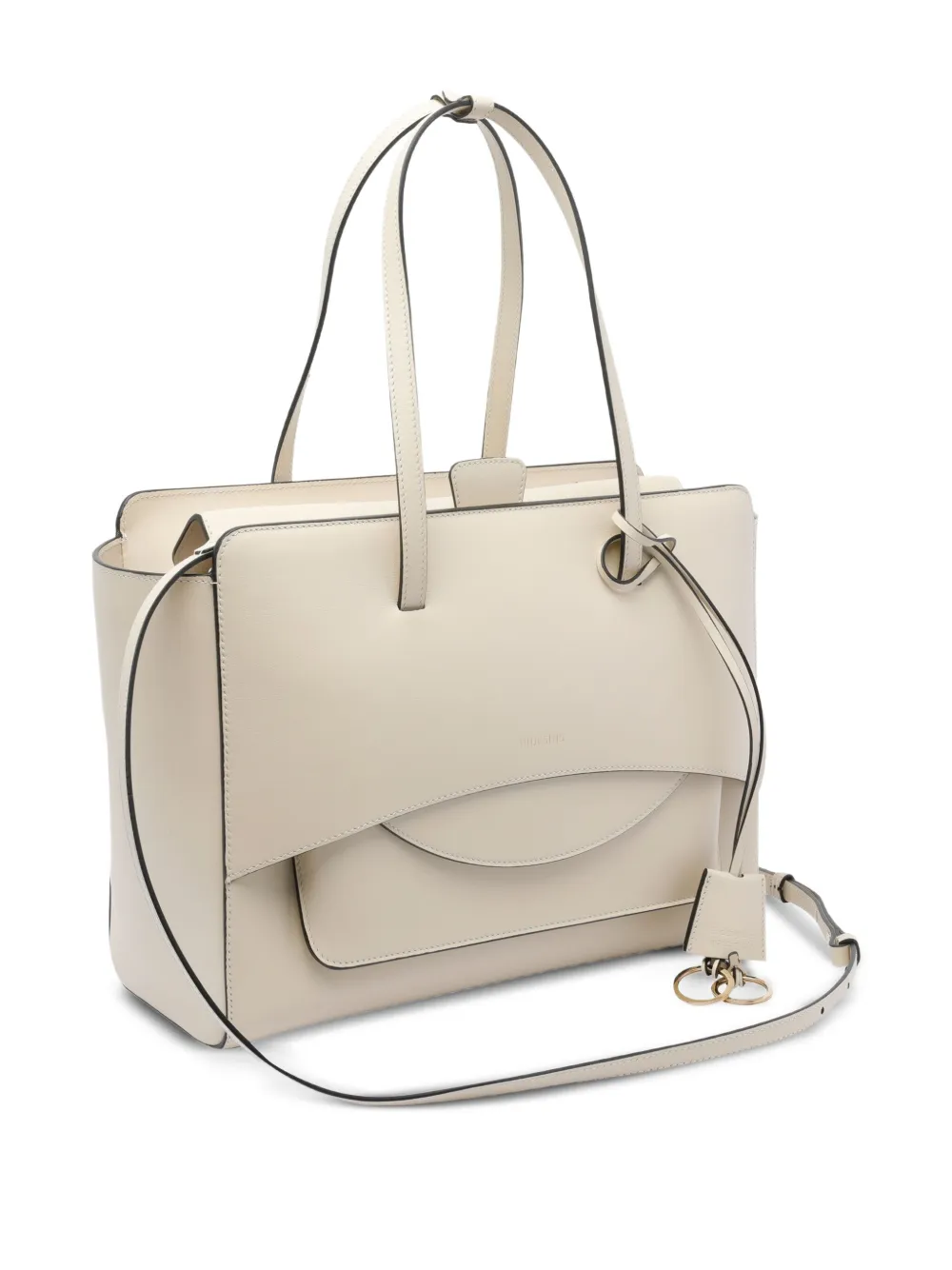 HIDESINS Grote Flap leren shopper Wit