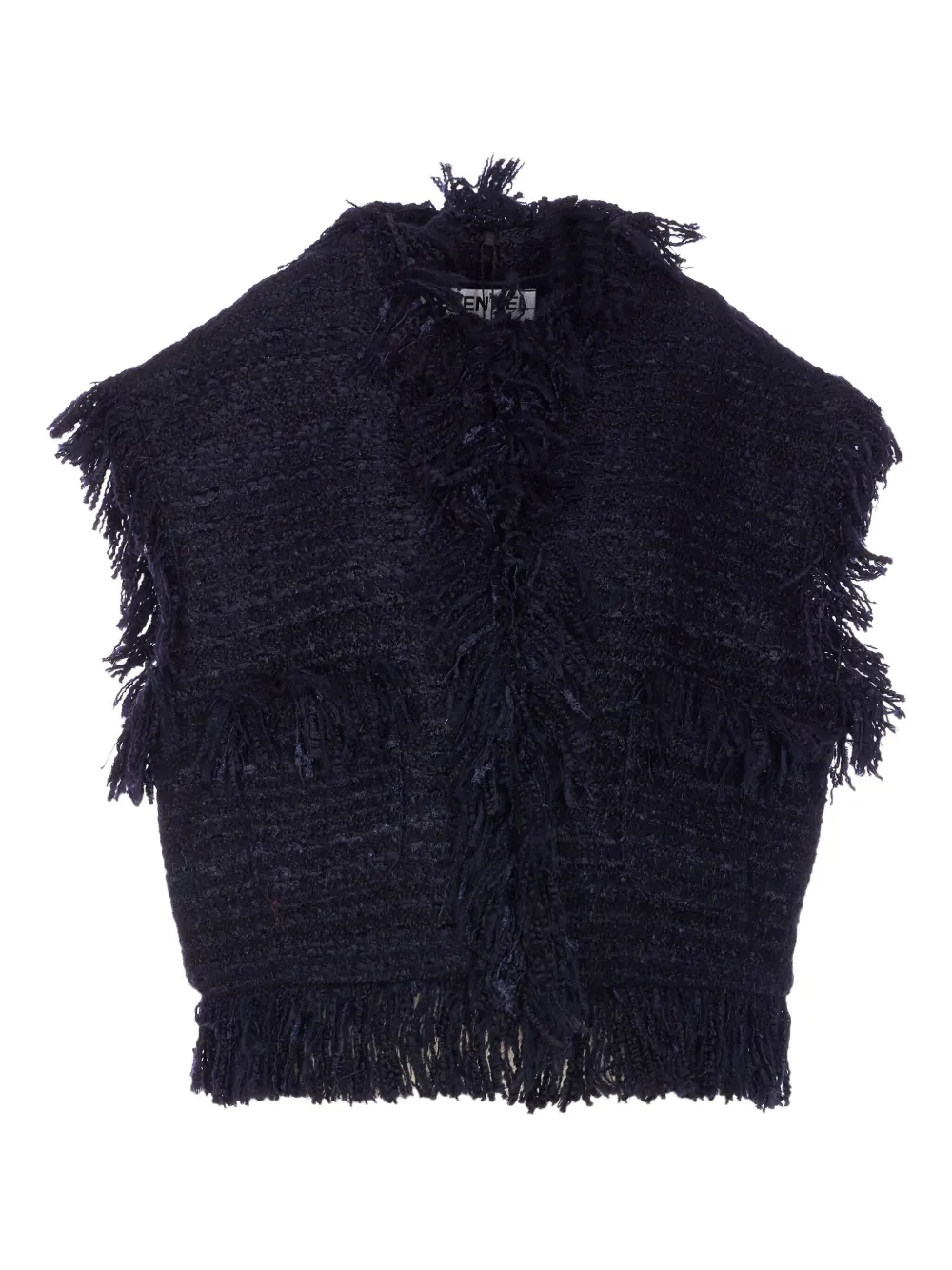 Essentiel Antwerp fringed-trim tweed vest - ブルー Essentiel Antwerp fringed-trim tweed vest - ブルー