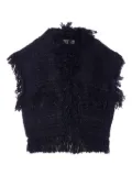Essentiel Antwerp fringed-trim tweed vest - Blue